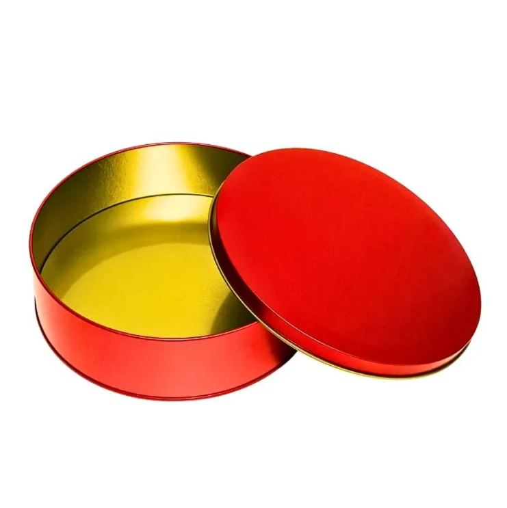 RED CAKE TIN 6.5X2 INCH