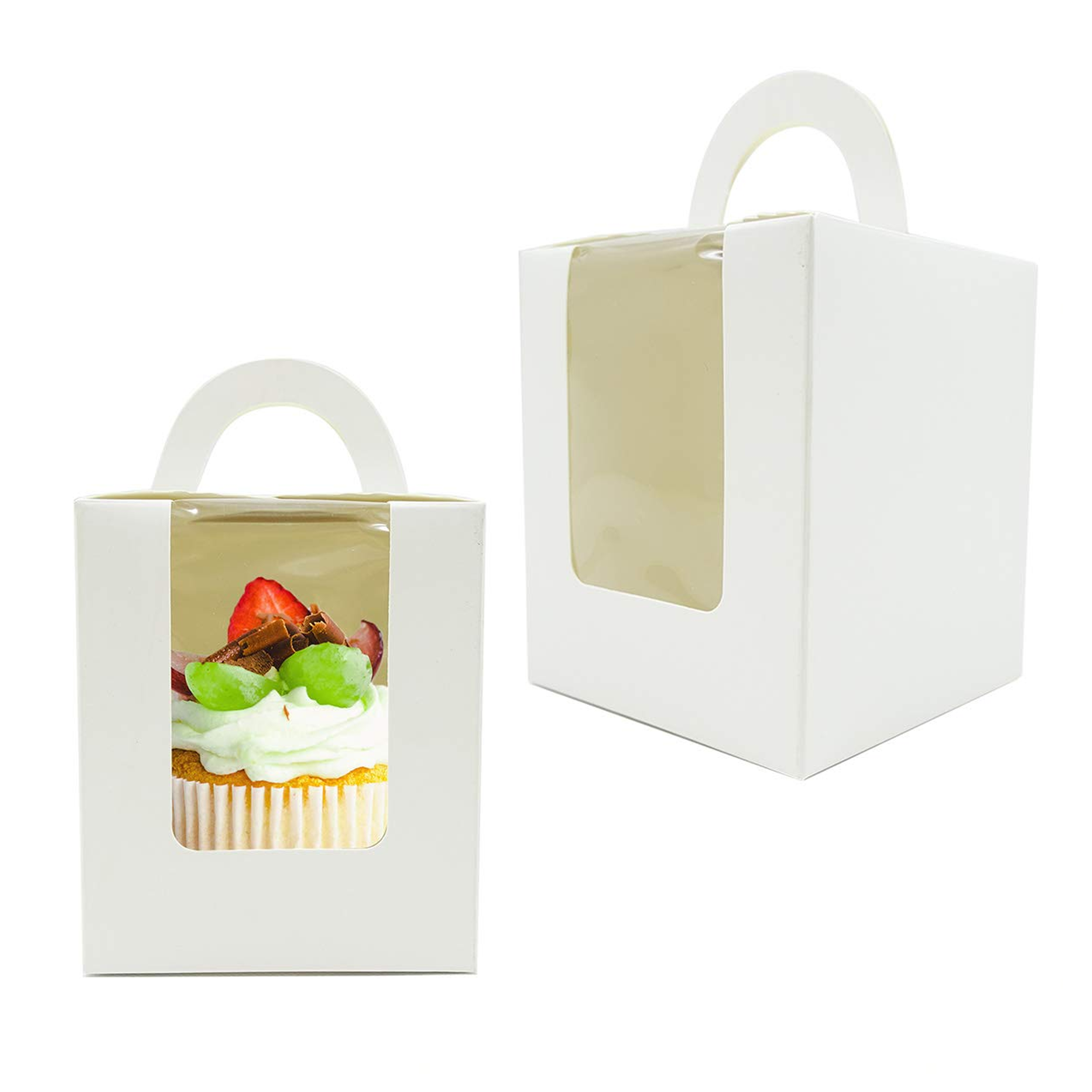 1 PCS HOLDING WHITE CUPCAKE BOX WITH WINDOW