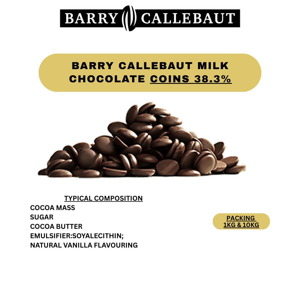 BARRY CALLEBAUT MILK CHOCOLATE 38.3% COINS