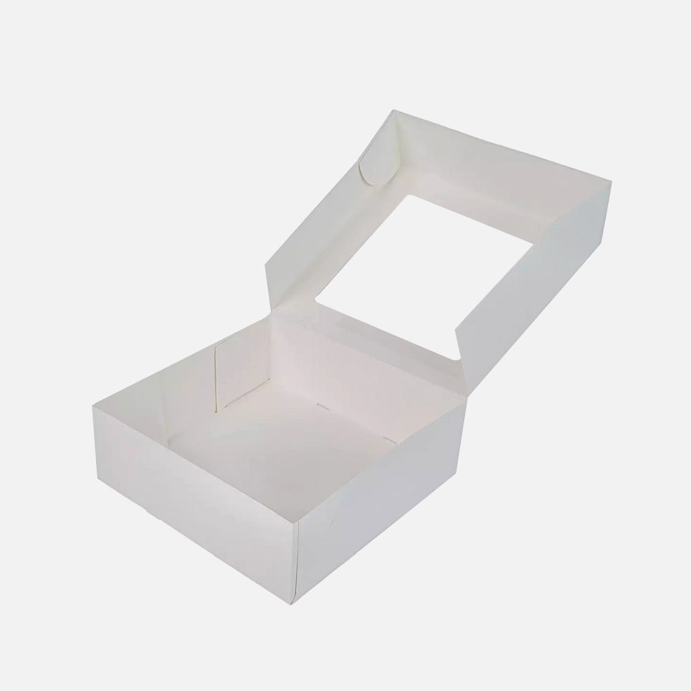 10x10x5 INCH WHITE PAPER CAKE BOX WITH WINDOW