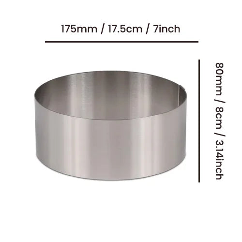 Round Cake & Mousse Ring 17.5cm diameter x 8cm height