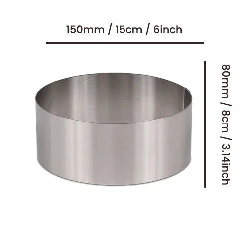 Round Cake & Mousse Ring 15cm diameter x 8cm height