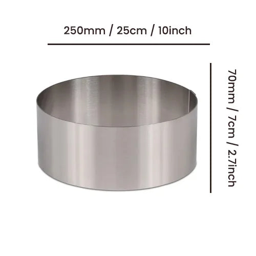 Round Cake & Mousse Ring 25cm diameter x 7cm height