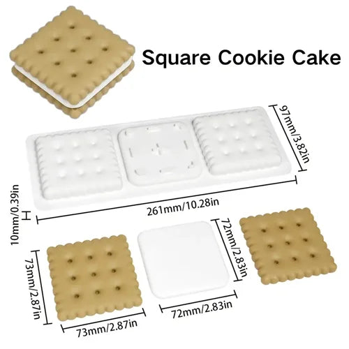 Square Shape Cookie, mousse Cake, Chocolate, Jelly Silicone Mould