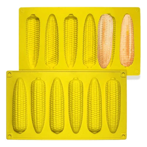 4 Cavity Corn Shaped Ice Cream, Chocolate Mousse cake Silicone Mould 1pc