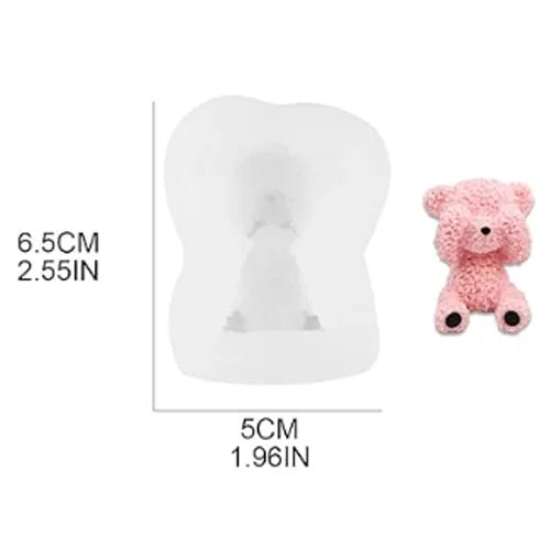 Merry Christmas Cute Teddy Bear Shape Silicone Fondant Mould Version-1