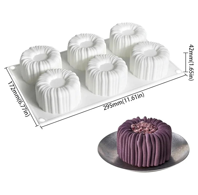 Round Striped Flower Shape mousse Cake, Chocolate, Jelly Silicone Mould