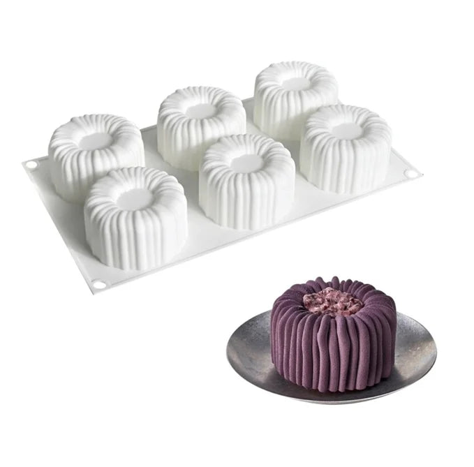 Round Striped Flower Shape mousse Cake, Chocolate, Jelly Silicone Mould