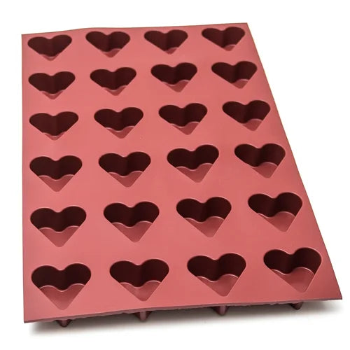 24 Cavity Heart Shaped Chocolate,Jelly,Mousse cake Silicone Mould