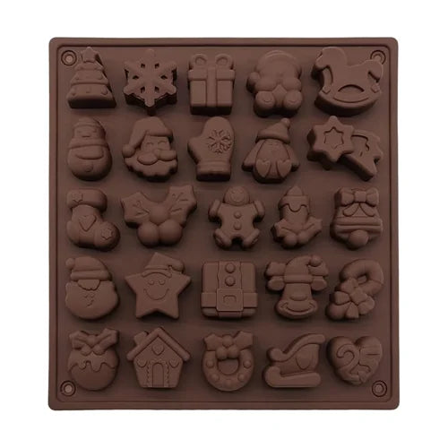 Christmas Special Santa Xmas Tree, Gingerbread, Snowflake Shaped Chocolate Jelly Candy Silicone Mould
