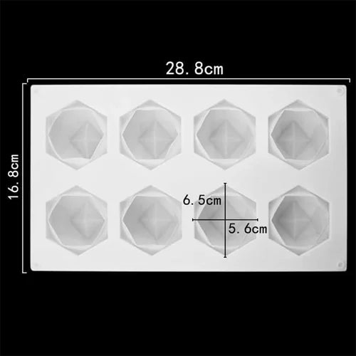 8 Cavity Cute Crystal Apple Shaped Ice Cream, Chocolate Mousse cake Silicone Mould 1pc