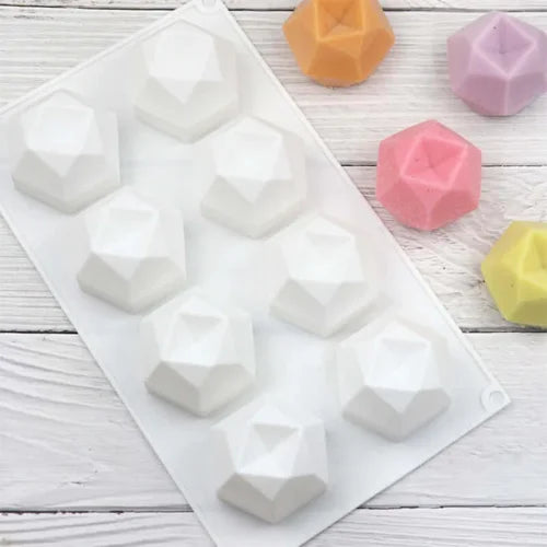 8 Cavity Cute Crystal Apple Shaped Ice Cream, Chocolate Mousse cake Silicone Mould 1pc