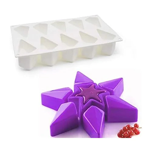 10 Cavity Merry Christmas Magic Star Shaped Ice Cream, Chocolate Mousse cake Silicone Mould 1pc