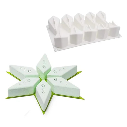 10 Cavity Merry Christmas Magic Star Shaped Ice Cream, Chocolate Mousse cake Silicone Mould 1pc