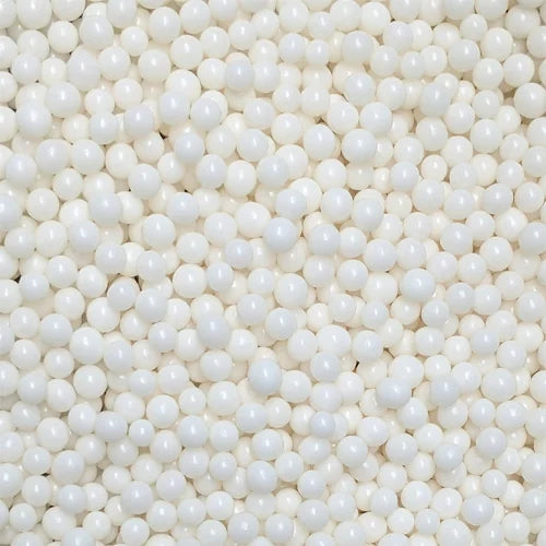 6mm Glossy White Colour Pearl Shape Sprinkles