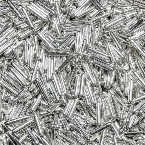 Shiny Silver Colour Vermicelli Rod Shape Sprinkles