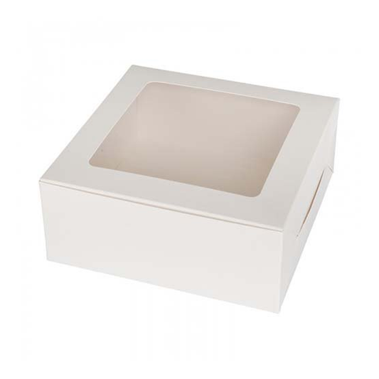 6x6x5 INCH WHITE PAPER CAKE BOX WITH WINDOW