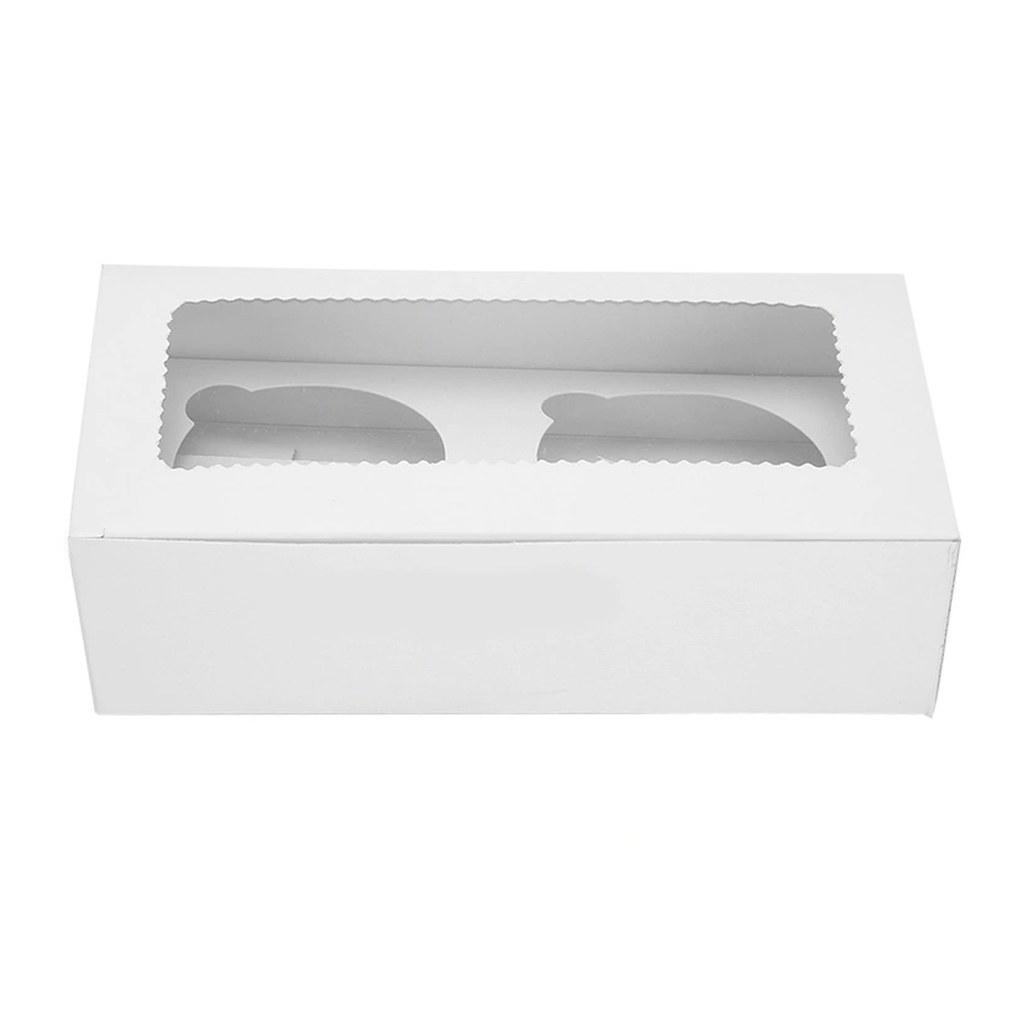 2 PCS HOLDING WHITE CUPCAKE BOX WITH WINDOW