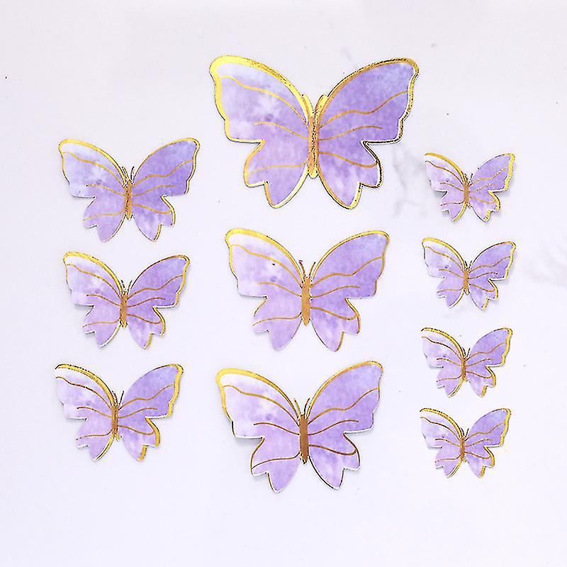 FLYING BUTTERFLY STICKER TOPPER FOR CAKE 10PCS SET