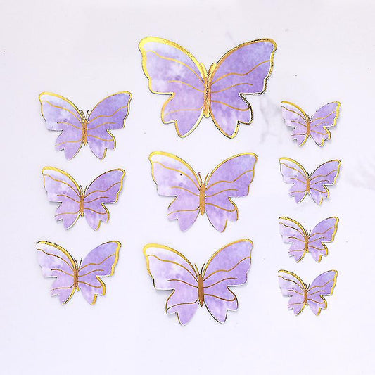 FLYING BUTTERFLY STICKER TOPPER FOR CAKE 10PCS SET