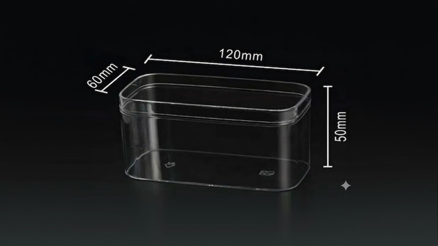 Acrylic Tiramisu Container For Cakes & Desserts JNH 001-8OZ